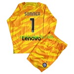 Camisolas de futebol Inter de Milão Sommer 1 Guarda Redes Criança Equipamento Principal 2023/24 Manga Comprida